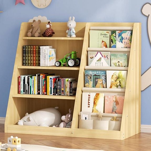 Kids Bookshelf and Toy Storage Organizer