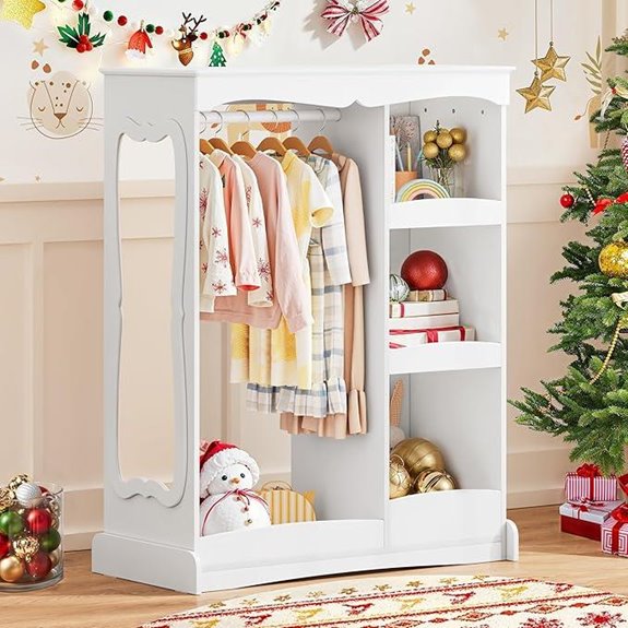 Curipeer Kids Closet with Mirror and Costume Organizer