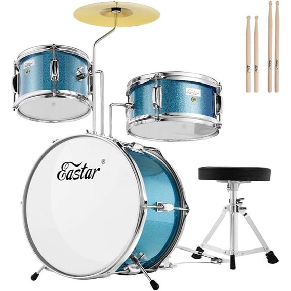 Kids 3-Piece Drum Set with Cymbal and Accessories