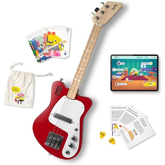 Loog Mini Electric Kids Guitar with Amp and Lessons