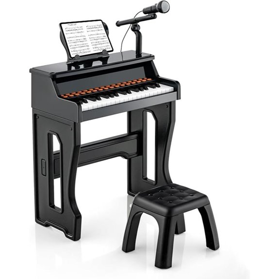 Kids 37-Key Electronic Piano with Microphone & Stand