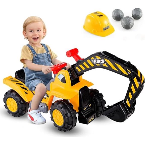 Honey Joy Ride-On Excavator with Accessories for Kids