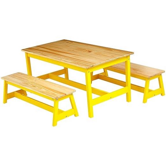 Amazon Basics Kids Table & Bench Set Natural