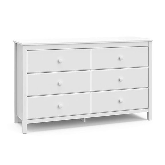 Storkcraft Alpine White 6-Drawer Dresser for Kids/Nursery