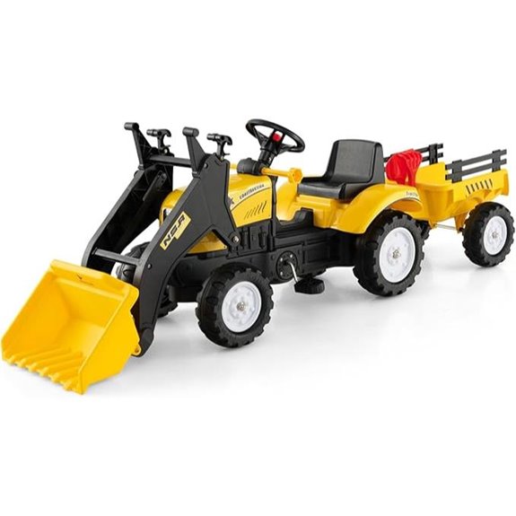 Olakids Kids Ride-On Excavator with Trailer and Tools