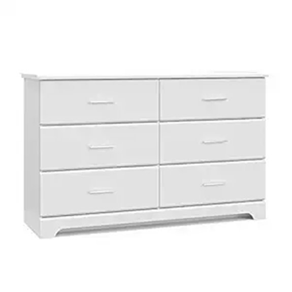 Storkcraft Brookside White 6-Drawer Dresser for Kids
