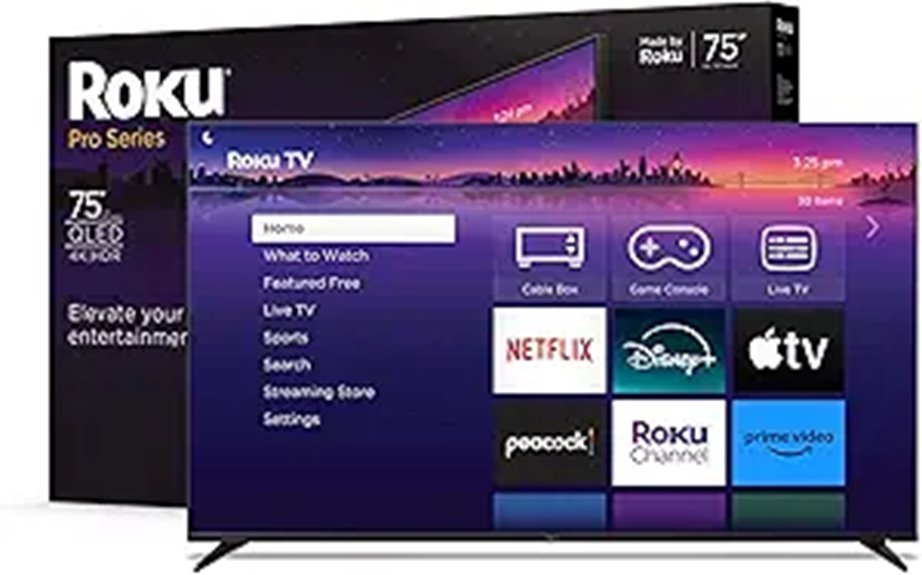 Roku 75-Inch 4K QLED TV with Remote