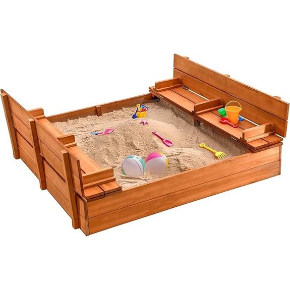 Large Wooden Kids Sandbox with Lid