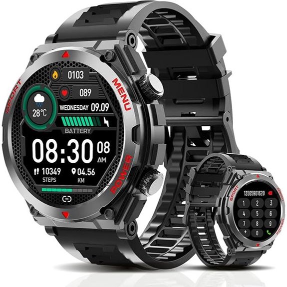 Military Smart Watch with Heart Rate & Call Functions