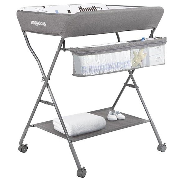 Baby Changing Table with Wheels and Storage