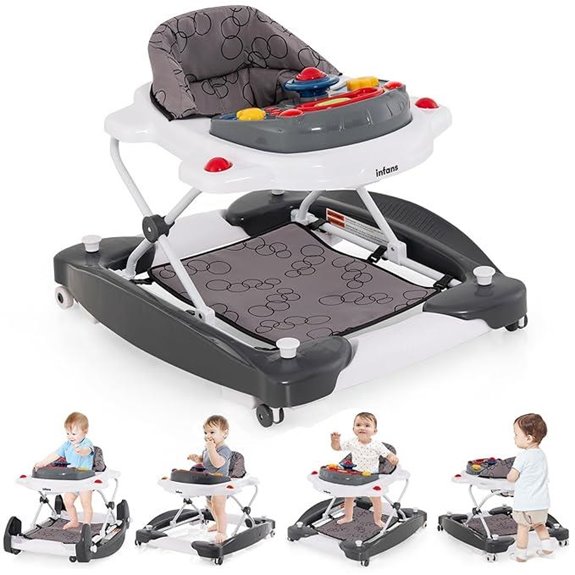 INFANS 5-in-1 Baby Walker with Music & Activity Center