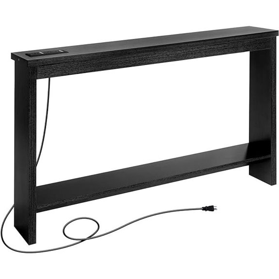 ZGREN Narrow Sofa Table with Outlets & USB Ports