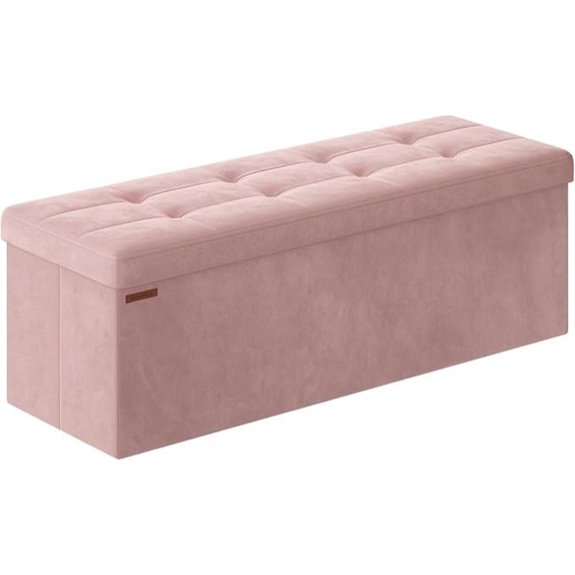 Mazie Storage Ottoman Bench Foldable Jelly Pink