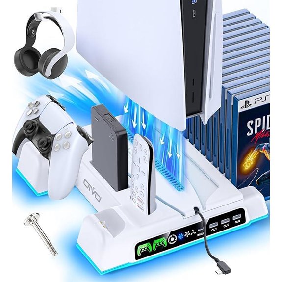 PS5/Slim/Pro Stand Cooling & Charging Station