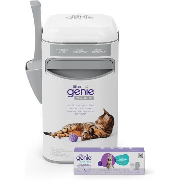 Litter Genie Platinum Stainless Steel Pail with Refill