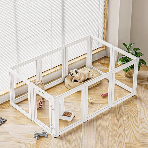 Clear Acrylic Dog Playpen Easy Assembly 10 Pieces