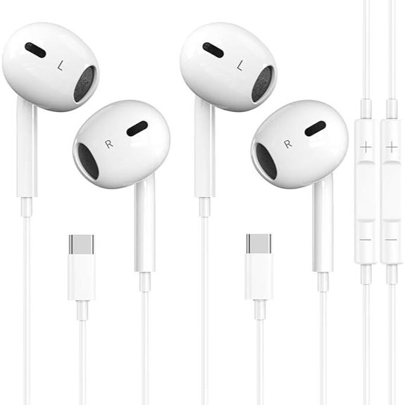 2 Pack USB-C Earbuds with Mic for iPhone and Android