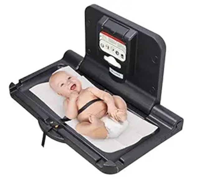 Wall-Mounted Baby Changing Station with Safety Strap