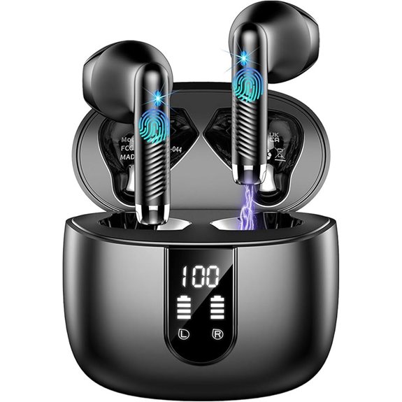 Wireless Bluetooth Earbuds with Noise Cancelling and Charging Case