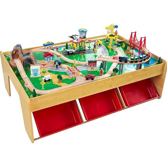 KidKraft Wooden Train Set & Table with 120 Pieces