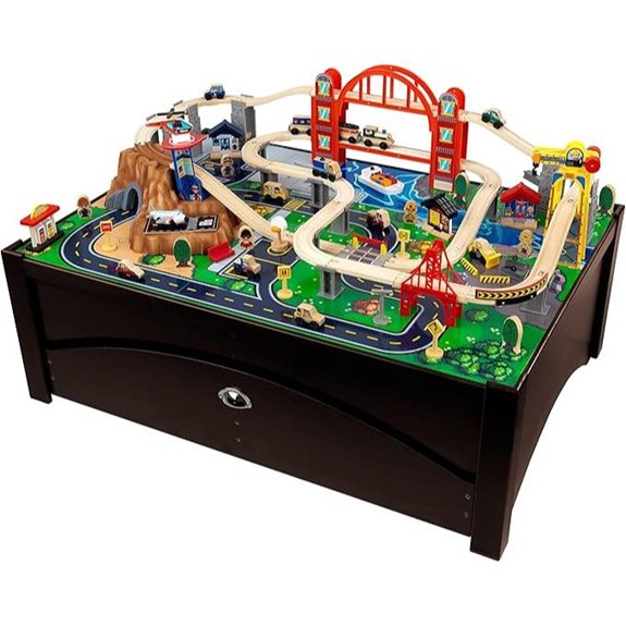 KidKraft Wooden Train Set & Table with Storage