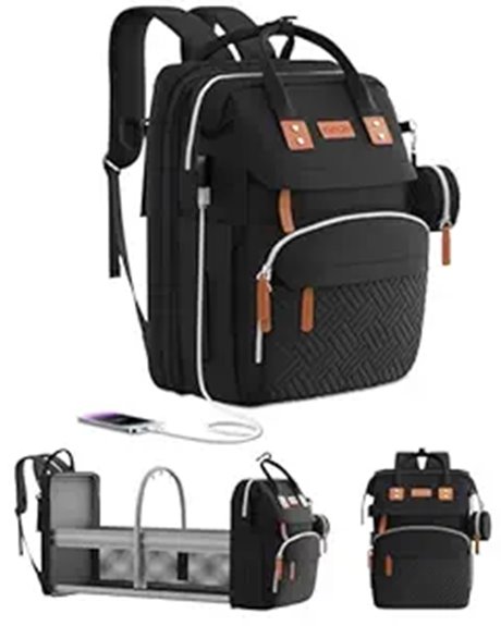 backpack with changing station