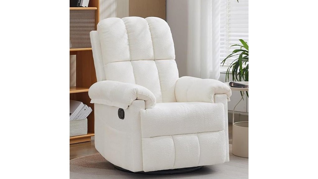 beige swivel rocker recliner