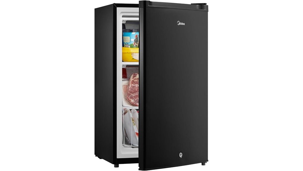 black mini freezer