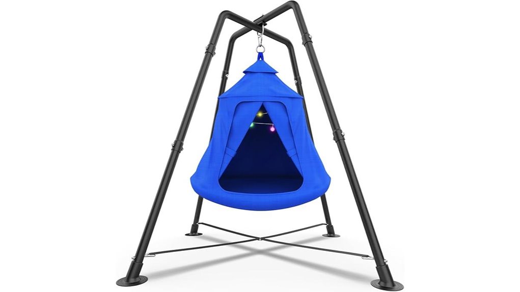 blue swing set tent