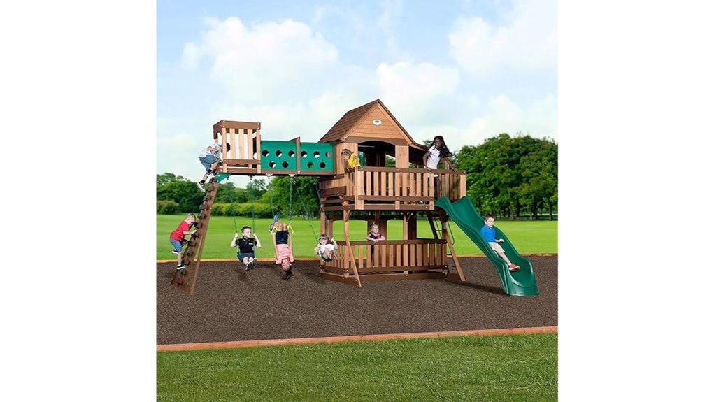 cedar playset with slide