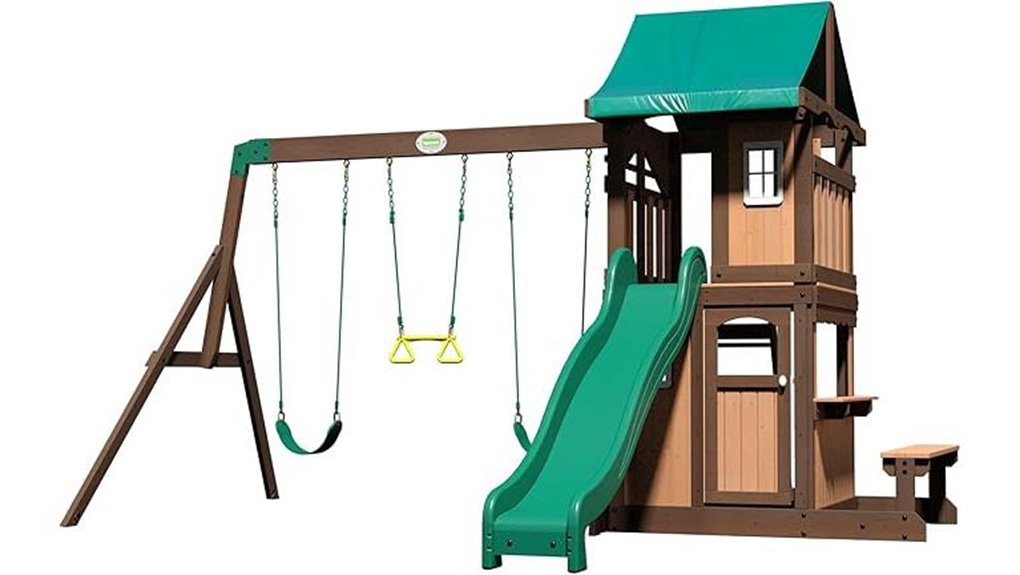 cedar playset with swings