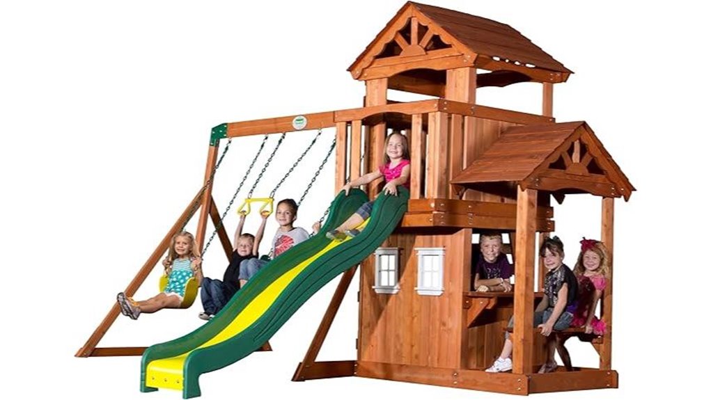 cedar playset with swings