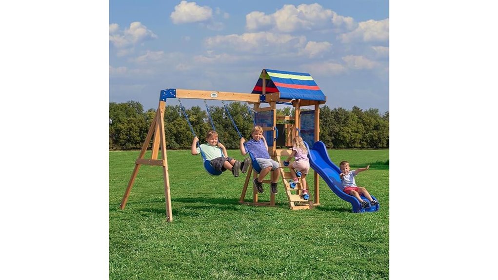 cedar playset with swings