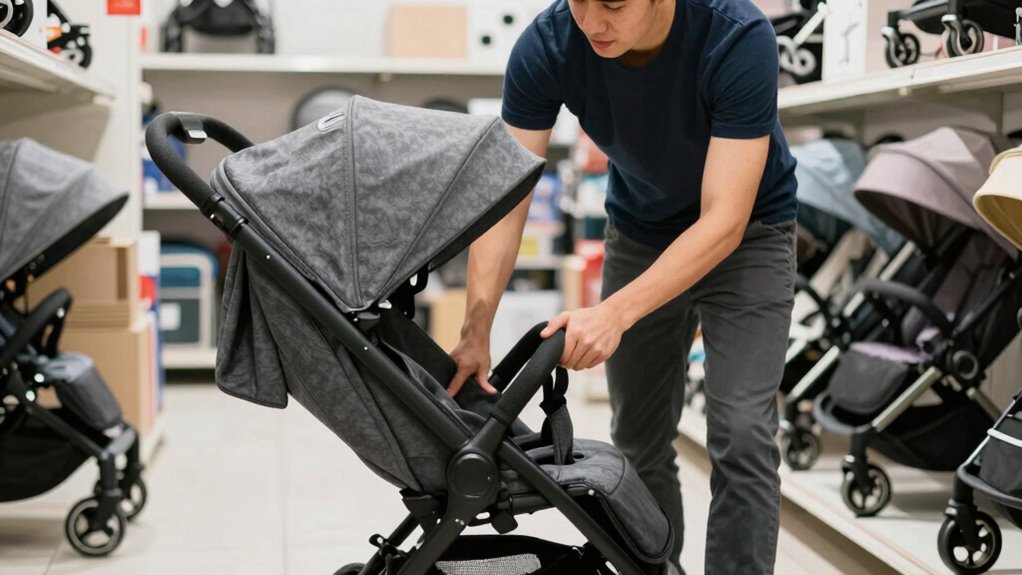 check stroller safety features