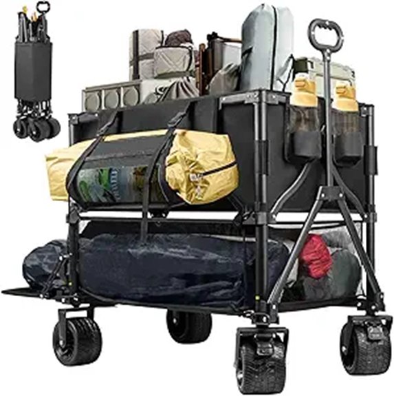 collapsible wagon with large wheels