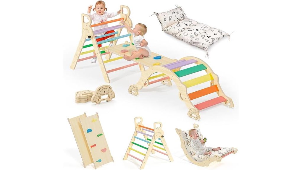 colorful wooden play set