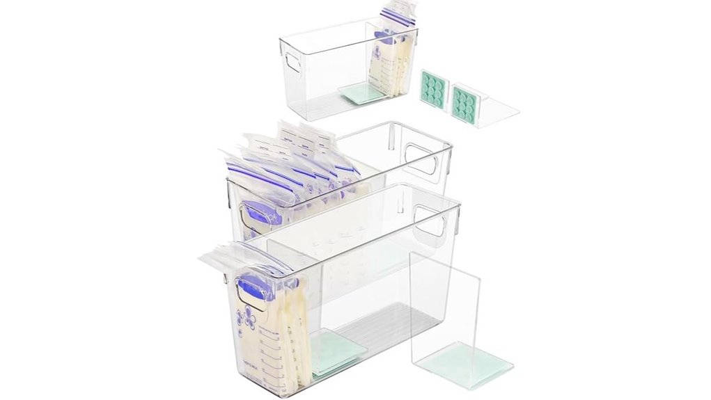 divided breastmilk storage containers