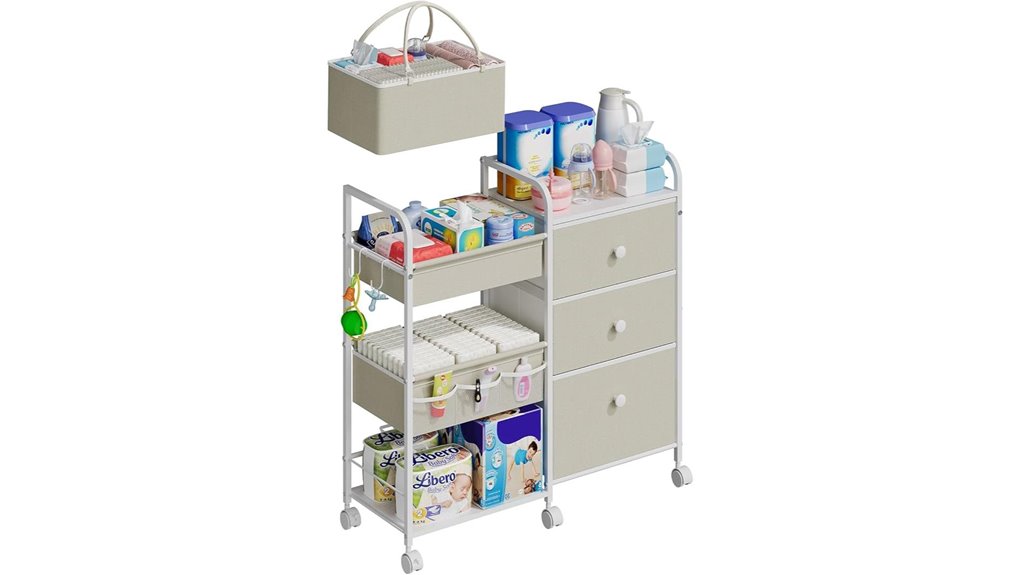 dual purpose diaper storage