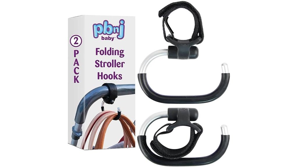 dual stroller bag hooks