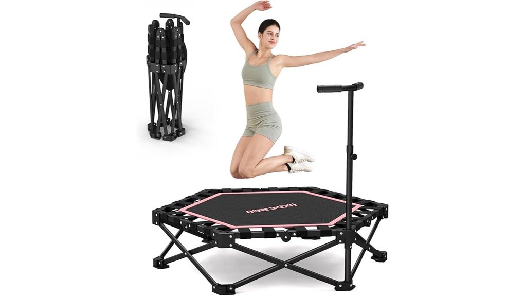 foldable mini trampoline with handle