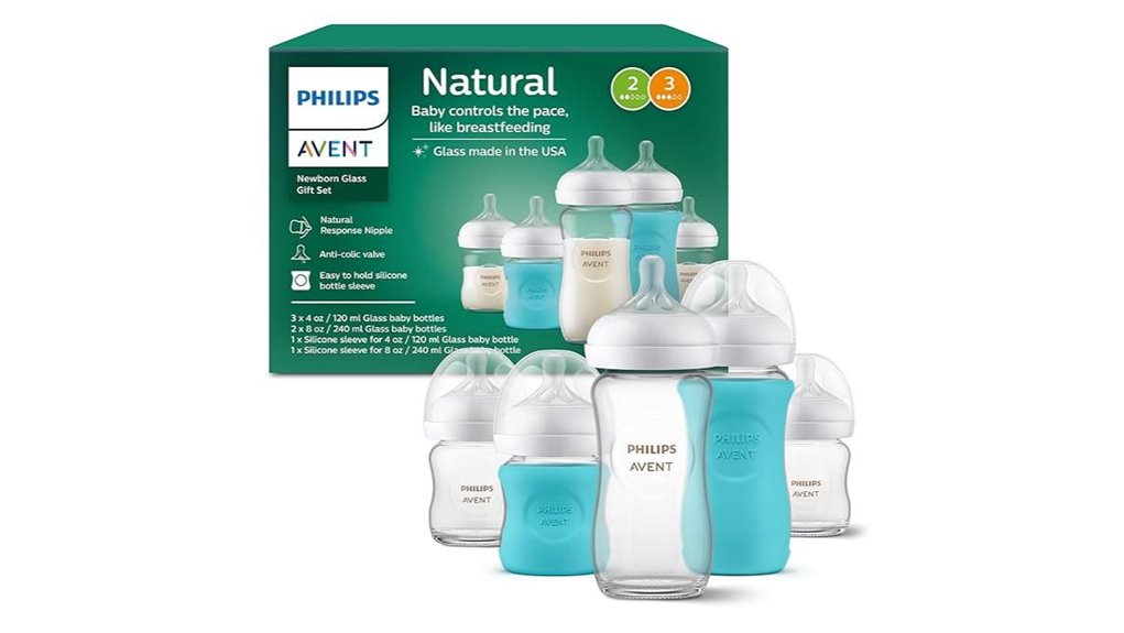 glass baby bottle set