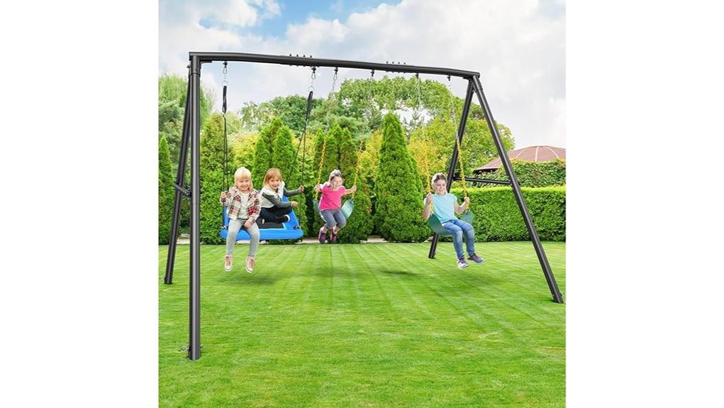 heavy duty metal swing set