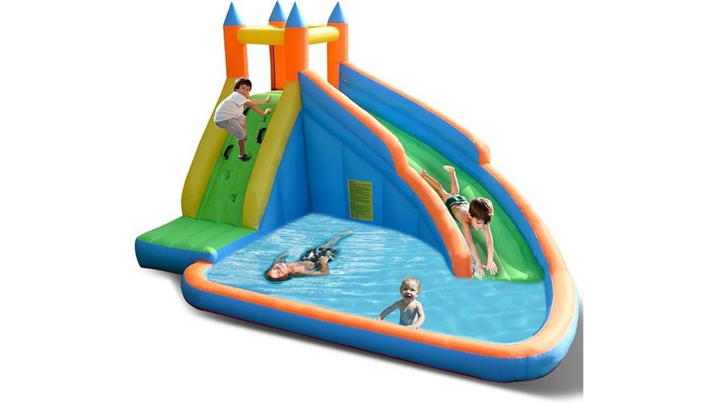 inflatable water slide with pool