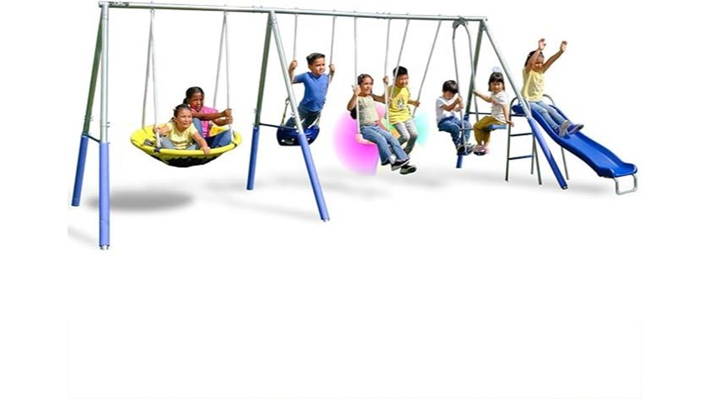 kids swing set with slide