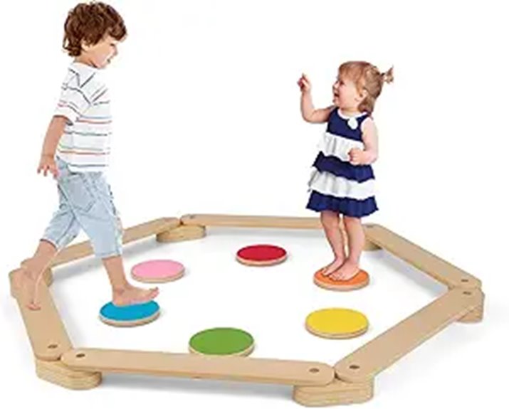 kids wooden balance course