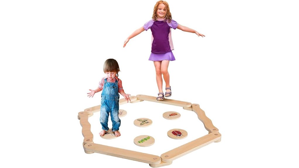 kids wooden balance course