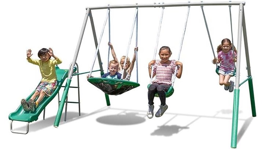 metal swing set for kids