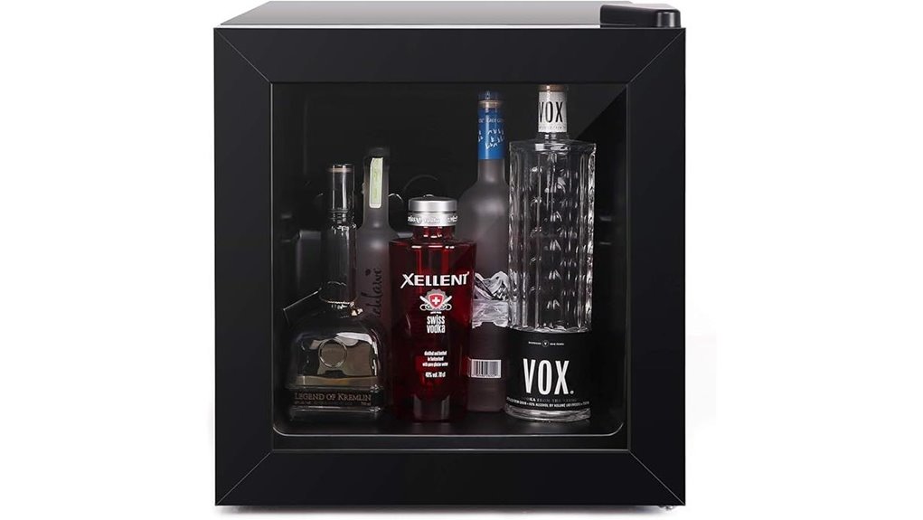 mini freezer with glass