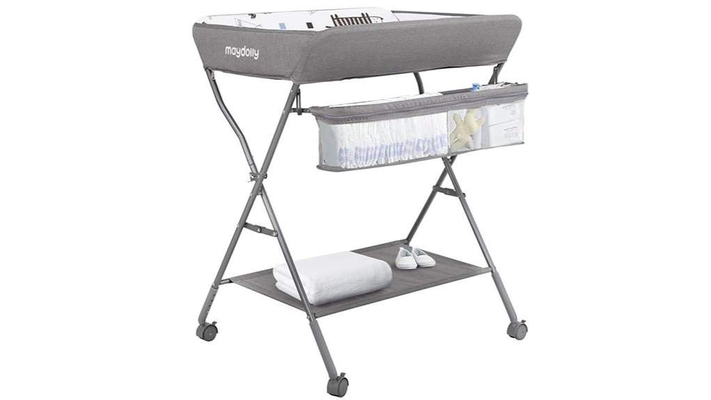 mobile changing table with storage