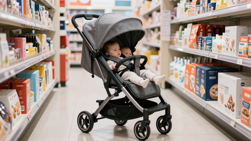 narrow aisle stroller features